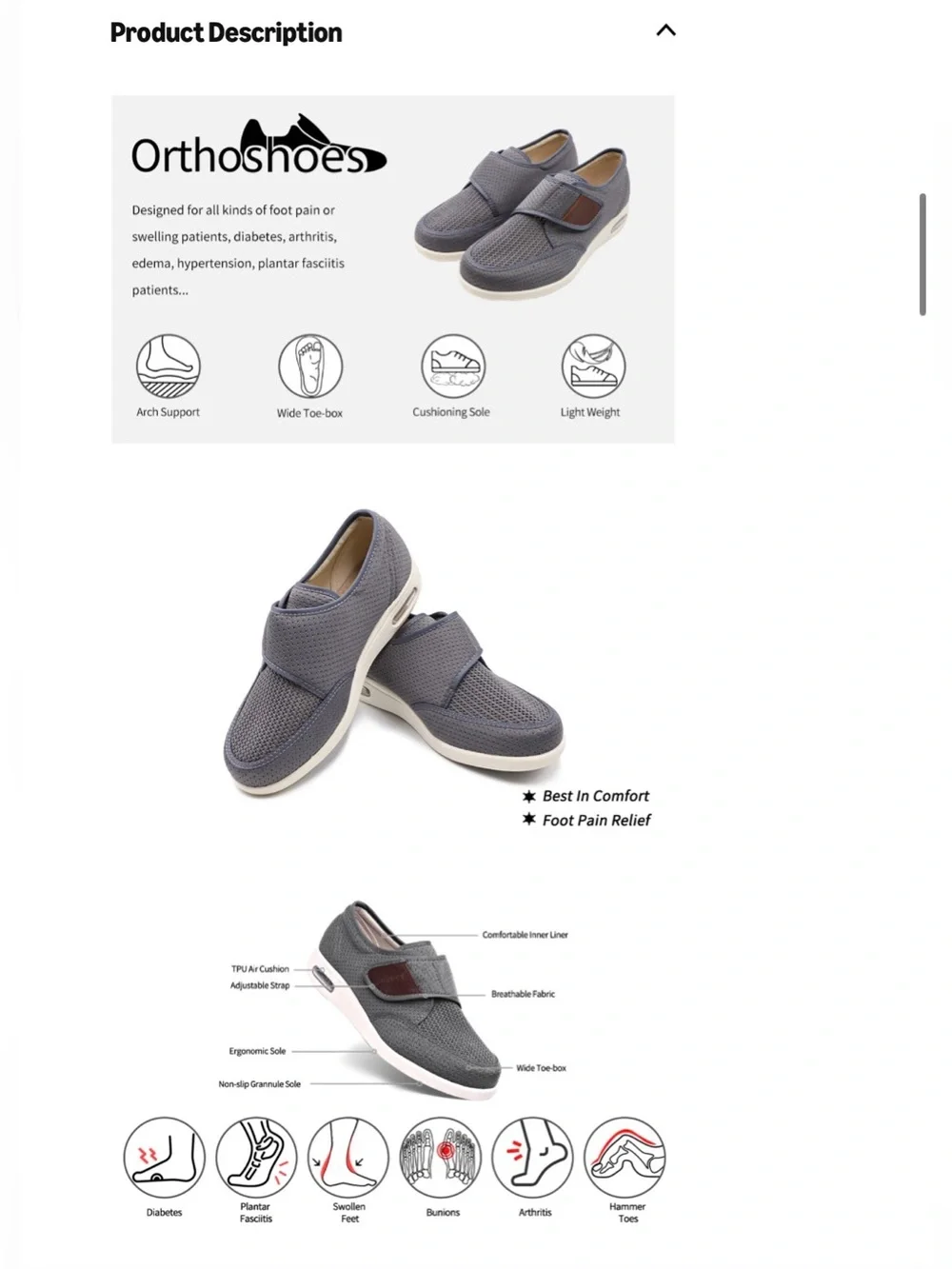 Ortho Shoes diabetic slippers